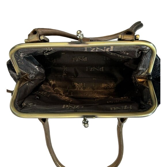 The Find Metallic Snakeskin Embossed Leather Handbag - Picture 8 of 10